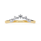 0.25 Carat Round Shape Curved Diamond Wedding Band In Rose Gold