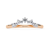 0.25 Carat Round Shape Curved Diamond Wedding Band In Rose Gold 18K Rose Gold Natural Diamond