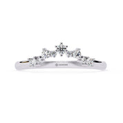 0.25 Carat Round Shape Curved Diamond Wedding Band In Rose Gold 950 Platinum Natural Diamond