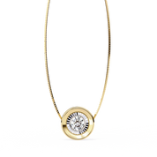 0.25 Ct Round Lab Diamond Two-Tone Bezel Pendant 18K Yellow Gold Natural Diamond