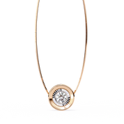 0.25 Ct Round Lab Diamond Two-Tone Bezel Pendant 18K Rose Gold Natural Diamond