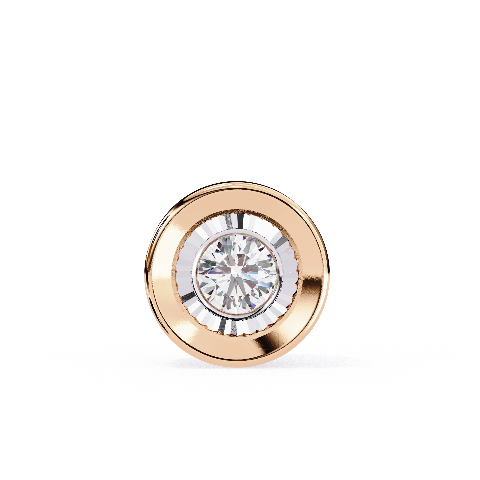 0.25 Ct Round Lab Diamond Two-Tone Bezel Pendant