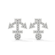 0.26 Carat Anchor Stud Earrings in Yellow Gold 950 Platinum Natural Diamond