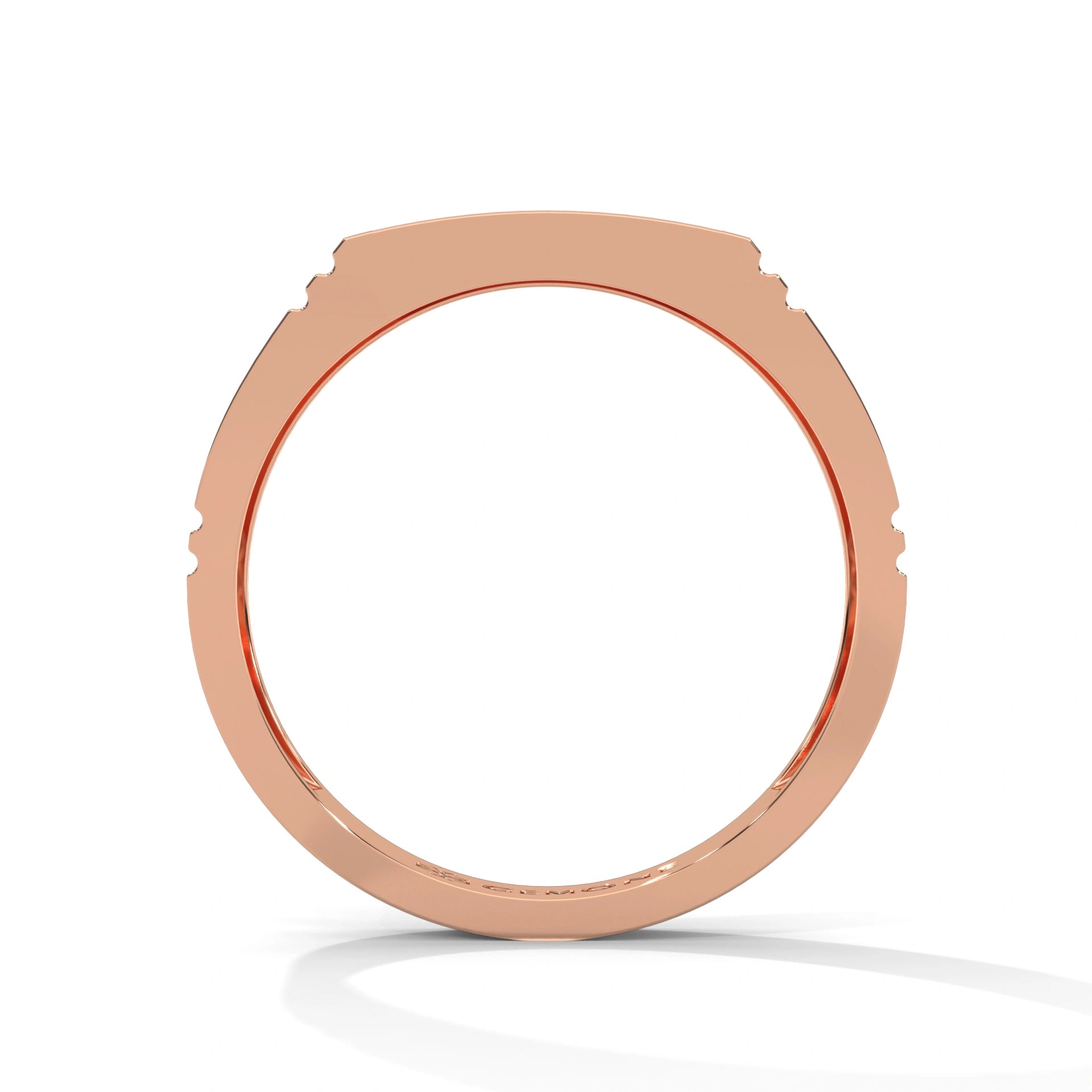 0.28 carat lab created diamond mens flat top ring in rose gold