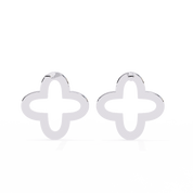0.29 Carat Clover Shape Pavé Diamond Stud Earrings
