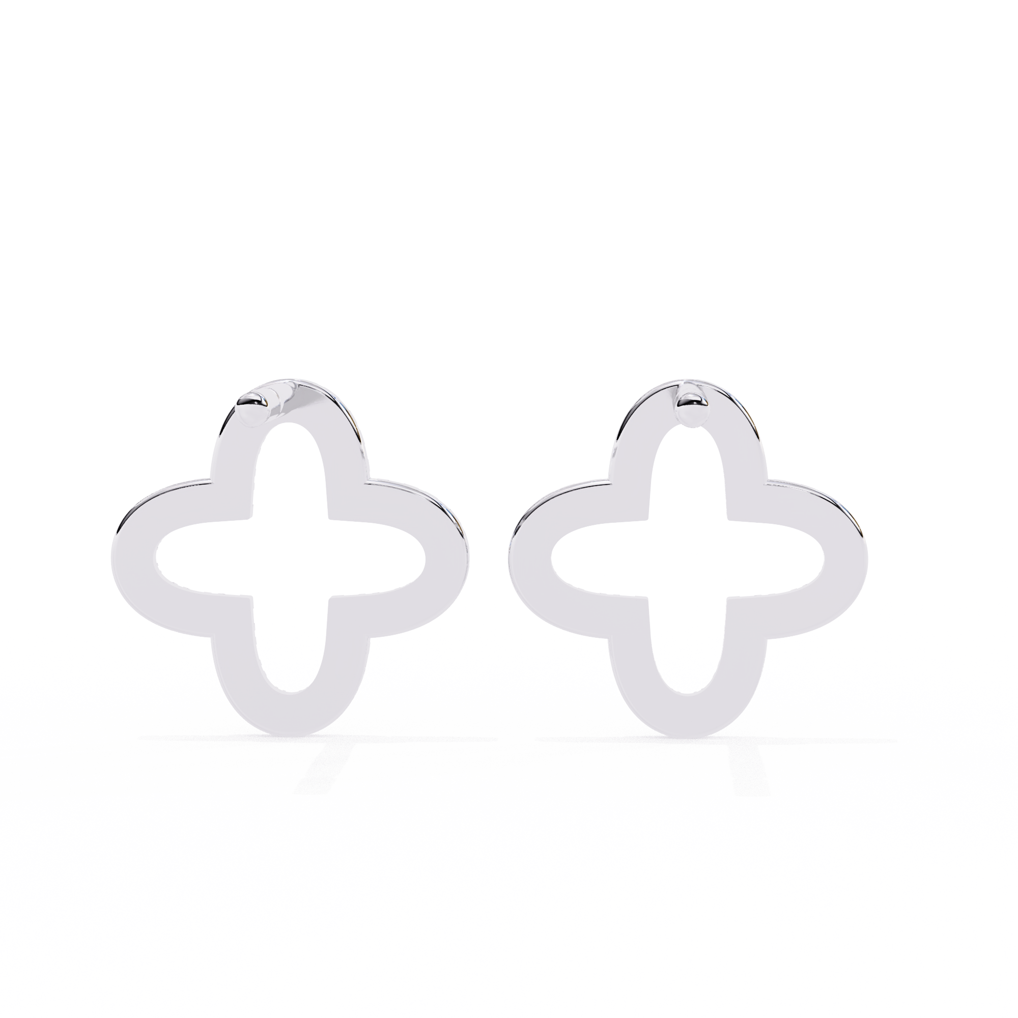 0.29 Carat Clover Shape Pavé Diamond Stud Earrings