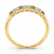 Metal View of 0.32ct Round Green &amp; White Diamond Half Eternity Band