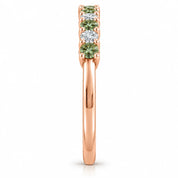 Side View of 0.32ct Round Green &amp; White Diamond Half Eternity Band