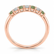 Metal View Of 0.32ct Round Green &amp; White Diamond Half Eternity Band