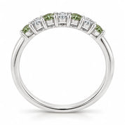 Metal View of 0.32ct Round Green &amp; White Diamond Half Eternity Band