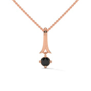 0.33 Ct Solitaire Black Diamond Pendant 18K Rose Gold