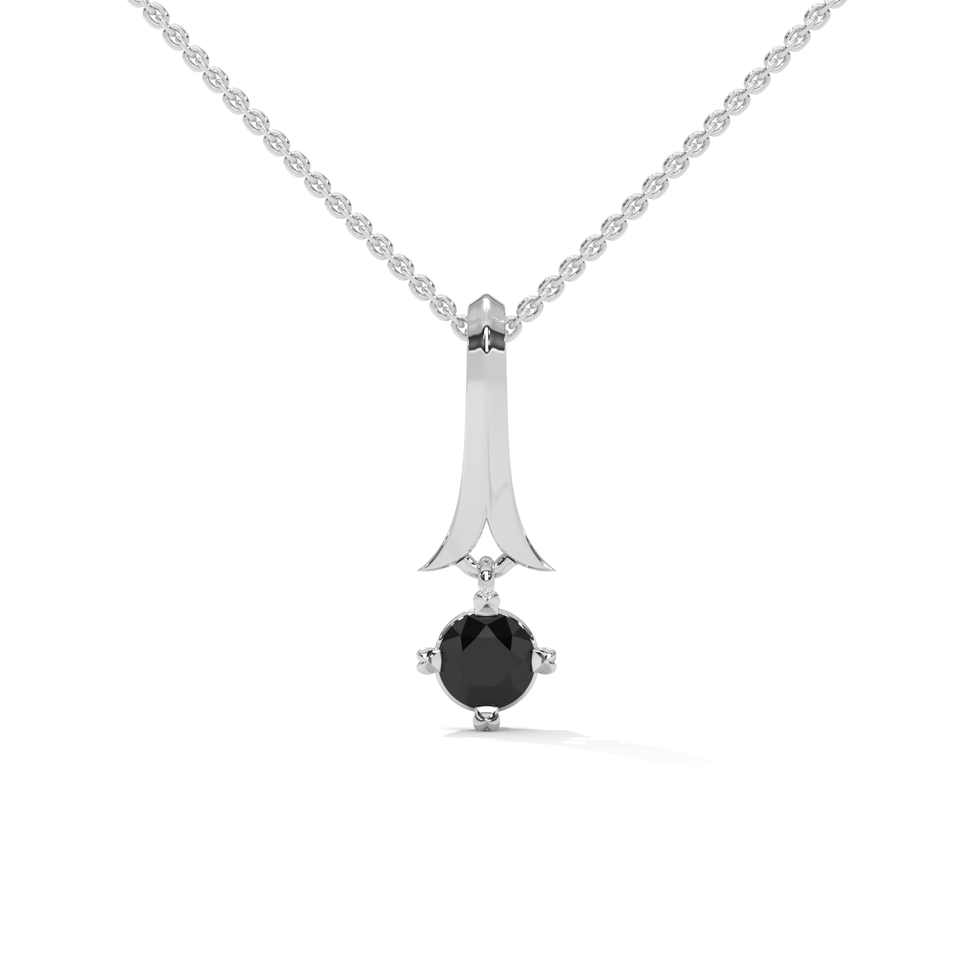 0.33 Ct Solitaire Black Diamond Pendant