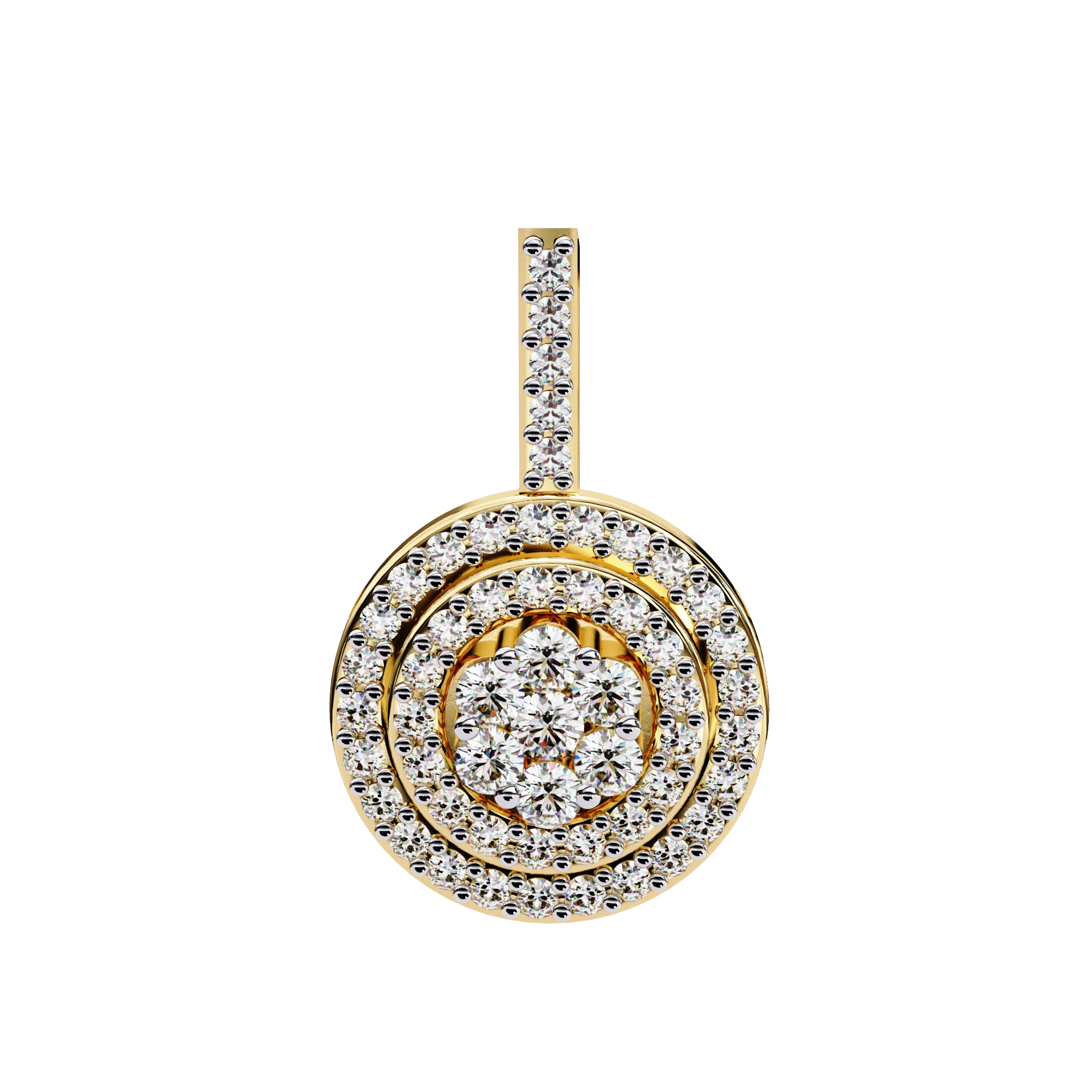 0.33 Ct Lab Diamond Triple Halo Cluster Pendant