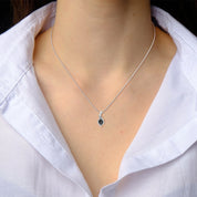 0.35 Ct T.W.T Black Diamond Pendant Necklace in White Gold