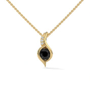 0.35 Ct T.W.T Black Diamond Pendant Necklace in White Gold 18K Yellow Gold