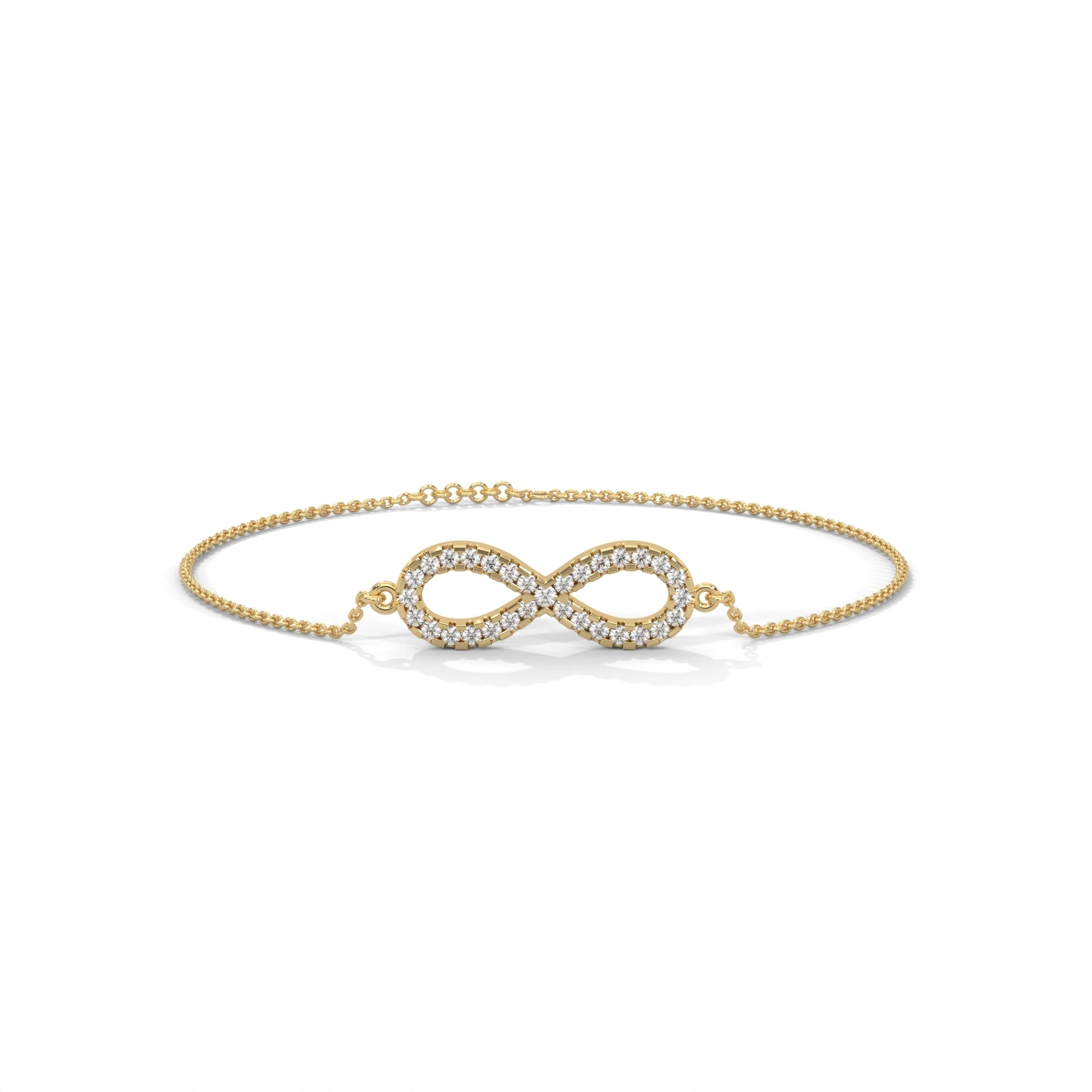 0.50 Carat Diamond Infinity Bracelet in Rose Gold 18K Yellow Gold Natural Diamond