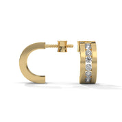 0.40 Carat Huggie Hoop Earrings in Yellow Gold