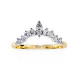 0.40 Carat Round Cut Curved Diamond Wedding Band In White Gold