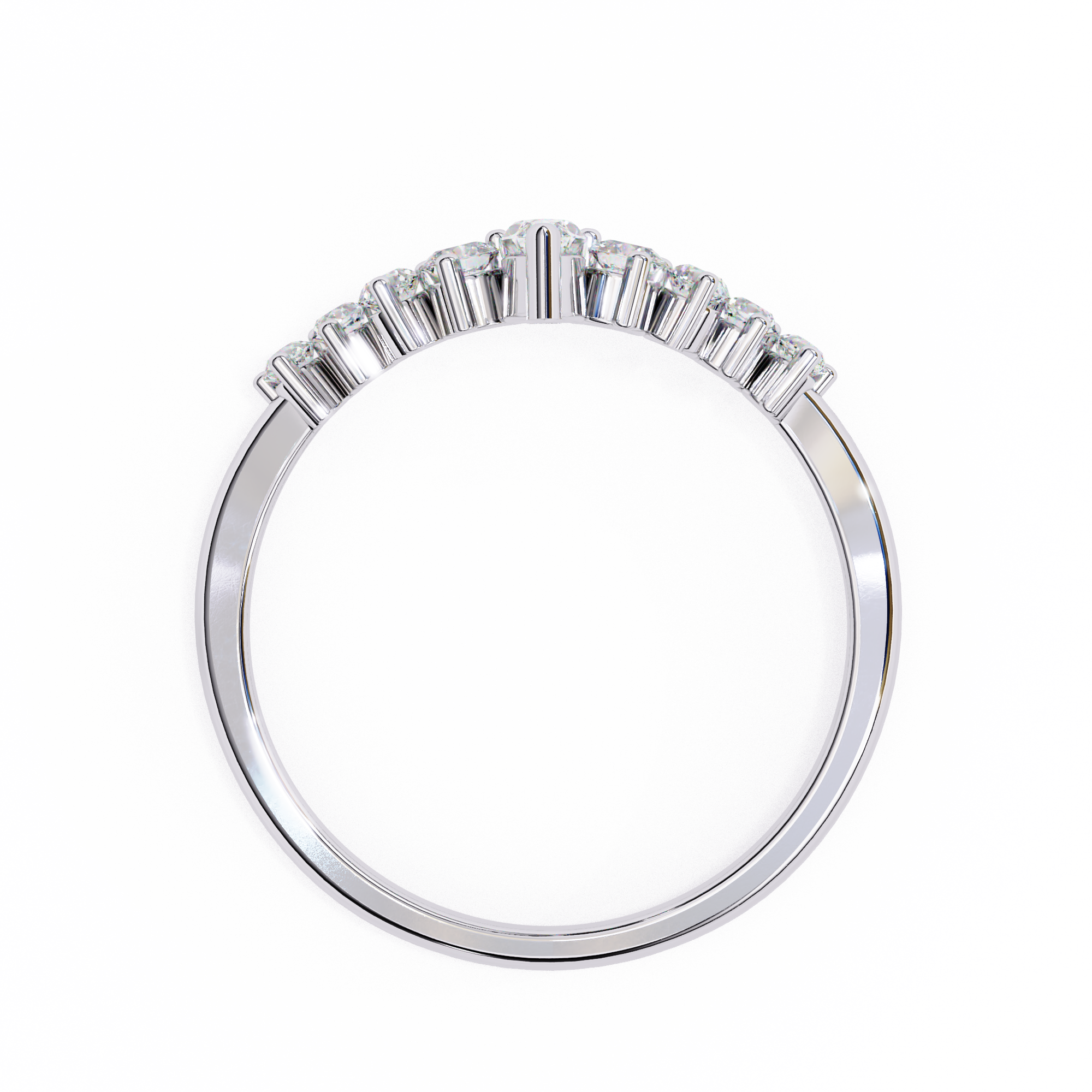 0.40 Carat Round Cut Curved Diamond Wedding Band In White Gold Diamond Wedding Bands