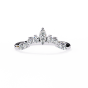 0.40 Carat Round Cut Curved Diamond Wedding Band In White Gold Diamond Wedding Bands