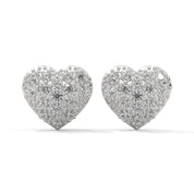 0.44 Carat Heart Earrings in Rose Gold with Lab Grown Diamonds 950 Platinum Natural Diamond