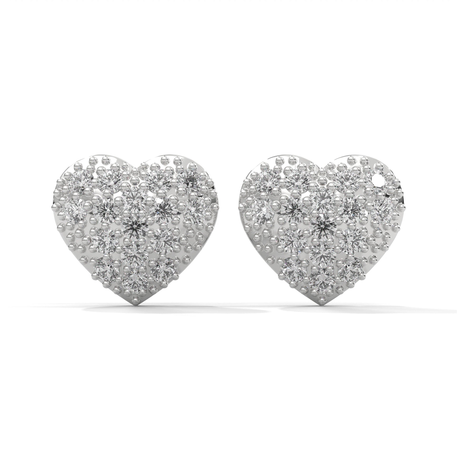 0.44 Carat Heart Earrings in Rose Gold with Lab Grown Diamonds 950 Platinum Natural Diamond
