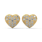 0.44 Carat Heart Earrings in Rose Gold with Lab Grown Diamonds 18K Yellow Gold Natural Diamond