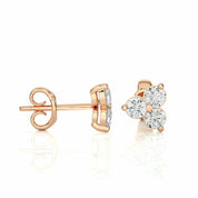 0.47 Ct Three Round Prong Setting Diamond Stud Earrings