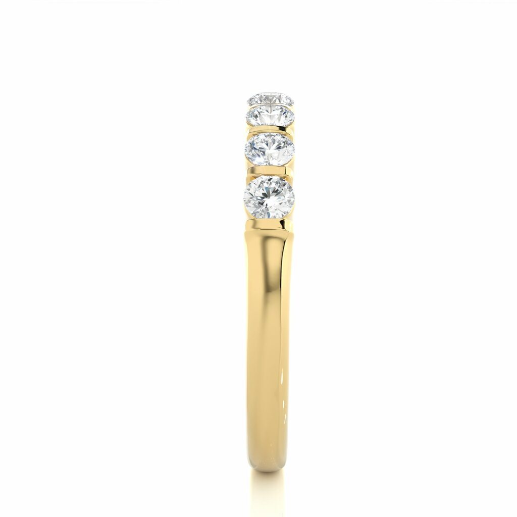 0.50 Ct Round Cut Bar Setting 7 Stone Diamond Wedding Band