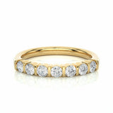 0.50 Ct Round Cut Bar Setting 7 Stone Diamond Wedding Band
