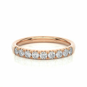 0.50 Ct Round Cut Lab Diamond Half Eternity Wedding Band In White Gold Rose