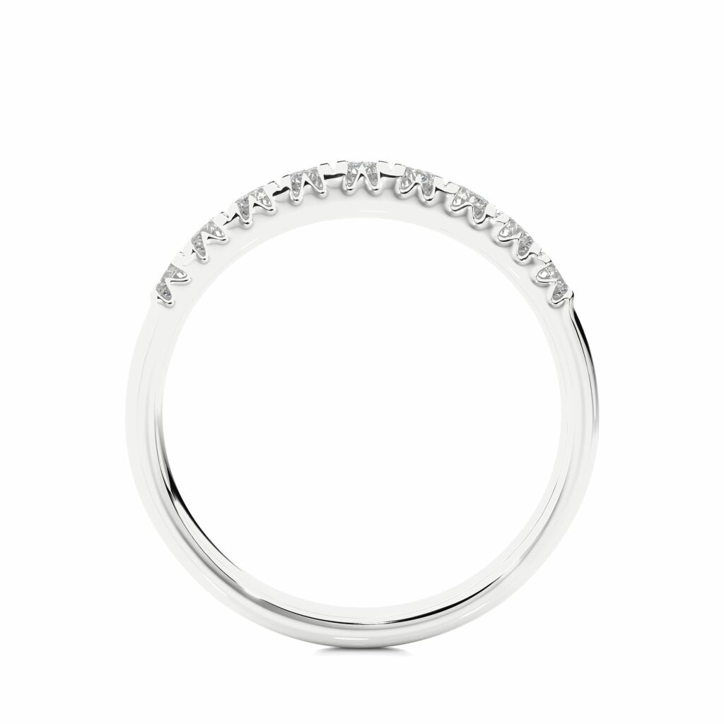 0.47 Ct Round Cut Diamond Half Eternity Wedding Band Eternity Wedding Rings
