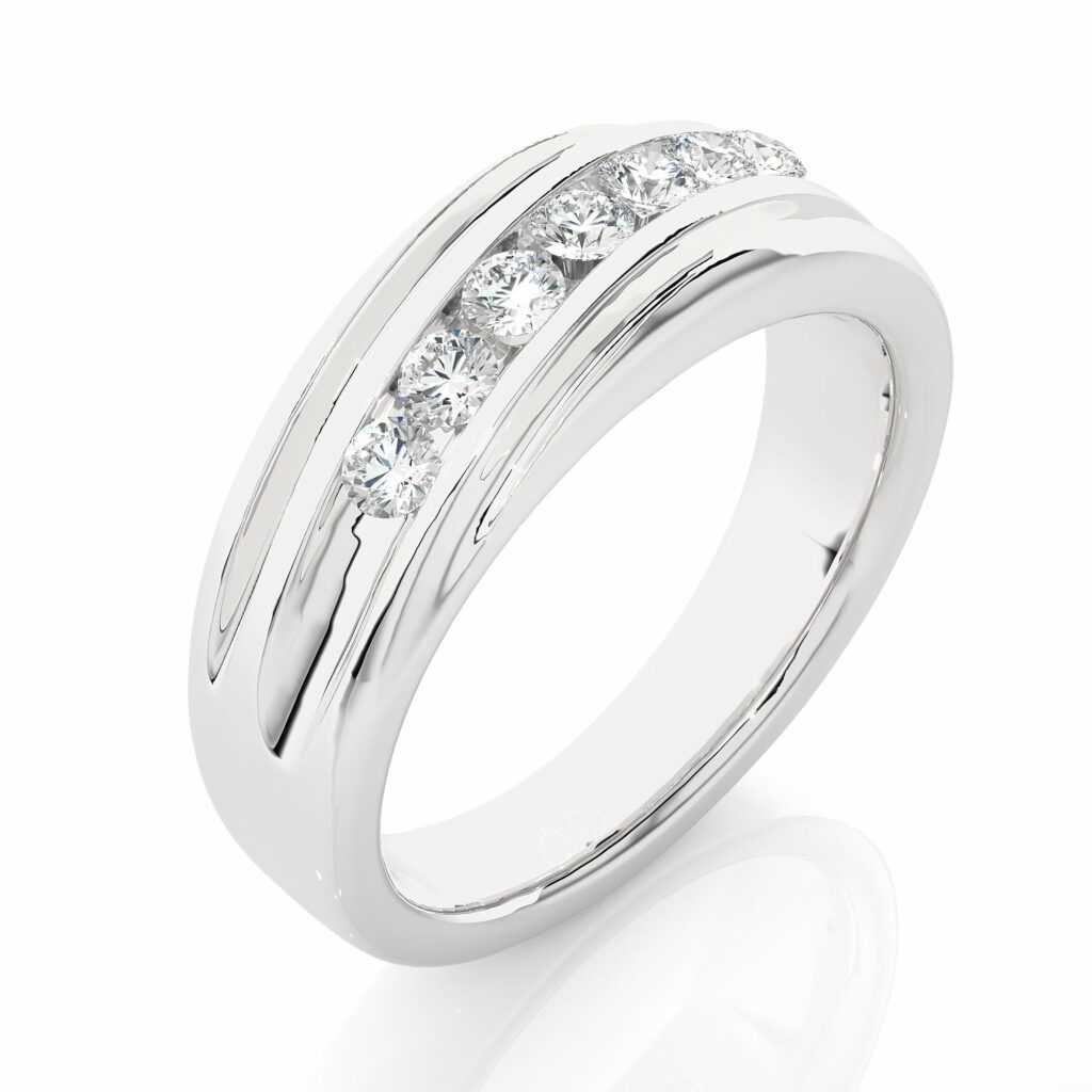 0.50 Carat 7 Stone Channel Setting Lab Diamond Ring