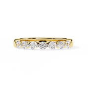 0.50 Carat Round Shape 7 Stone Diamond Wedding Band In Yellow Gold 18K Yellow Gold Natural Diamond