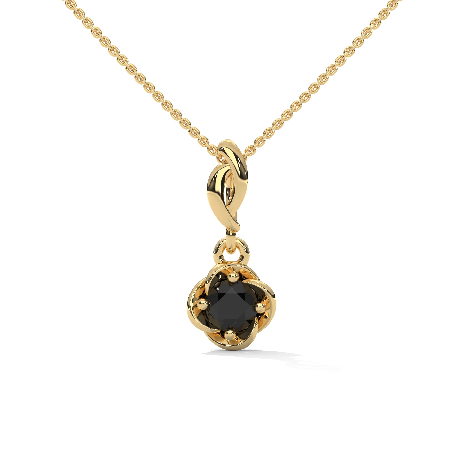 0.65 Carat Round Solitaire Black Diamond Pendant