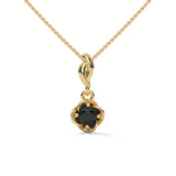 0.65 Carat Round Solitaire Black Diamond Pendant