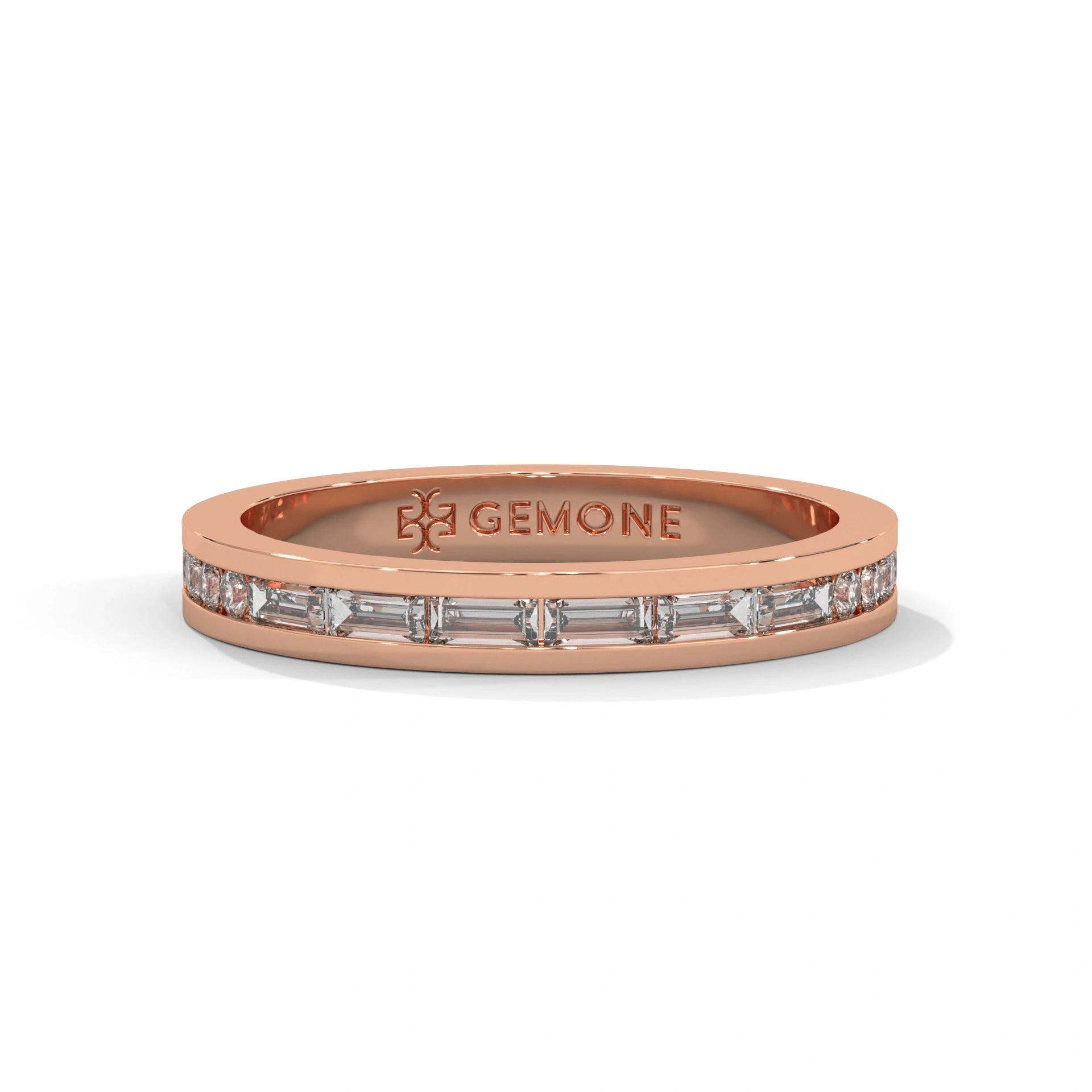 0.47 Ct Baguette Lab Diamond Wedding Band White Gold 18K Rose Gold Natural Diamond