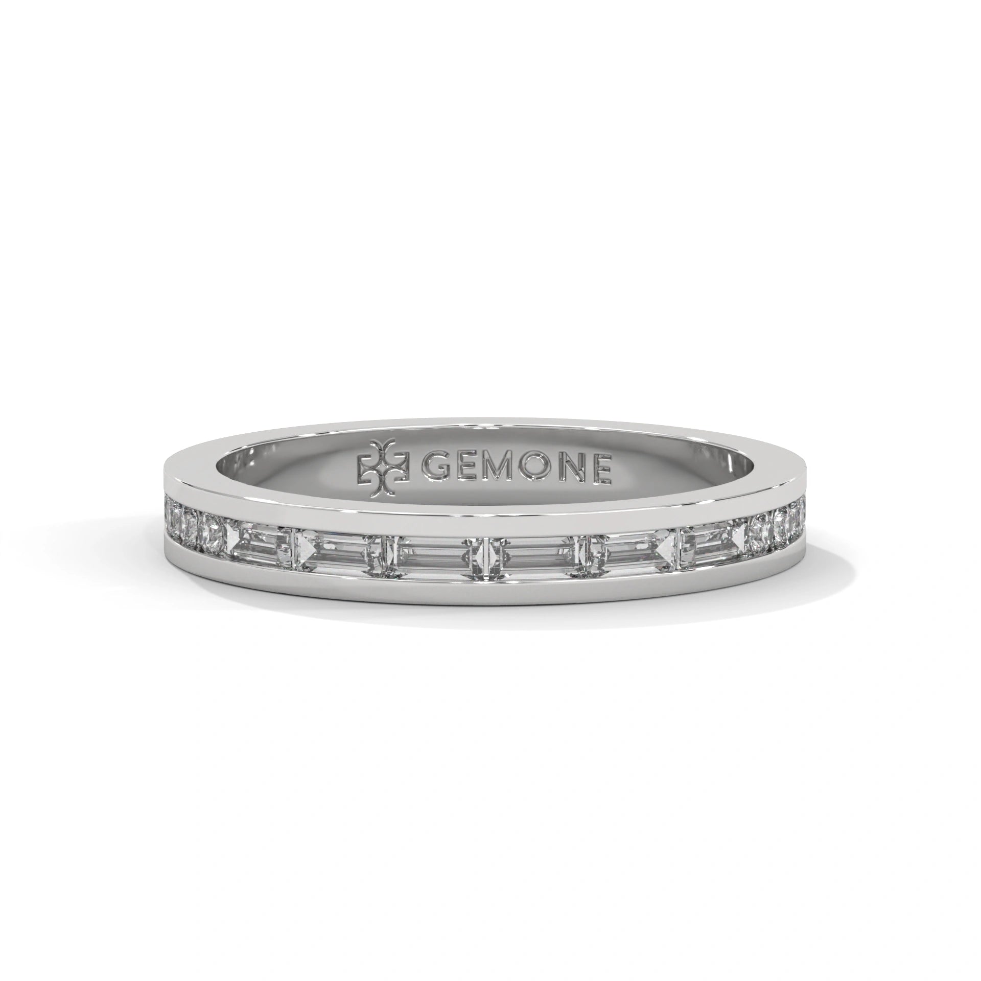 0.47 Ct Baguette Lab Diamond Wedding Band White Gold 950 Platinum Natural Diamond