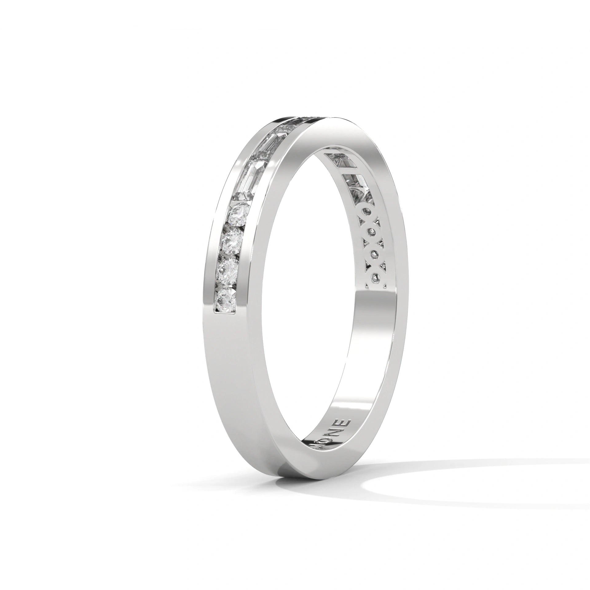 0.47 Ct Baguette Lab Diamond Wedding Band White Gold