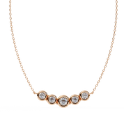 0.50ct Five Stone Lab Diamond Bezel Necklace Rose Gold 18K Rose Gold Natural Diamond