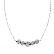 0.50ct Five Stone Lab Diamond Bezel Necklace Rose Gold 950 Platinum Natural Diamond