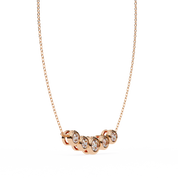 0.50ct Five Stone Lab Diamond Bezel Necklace Rose Gold