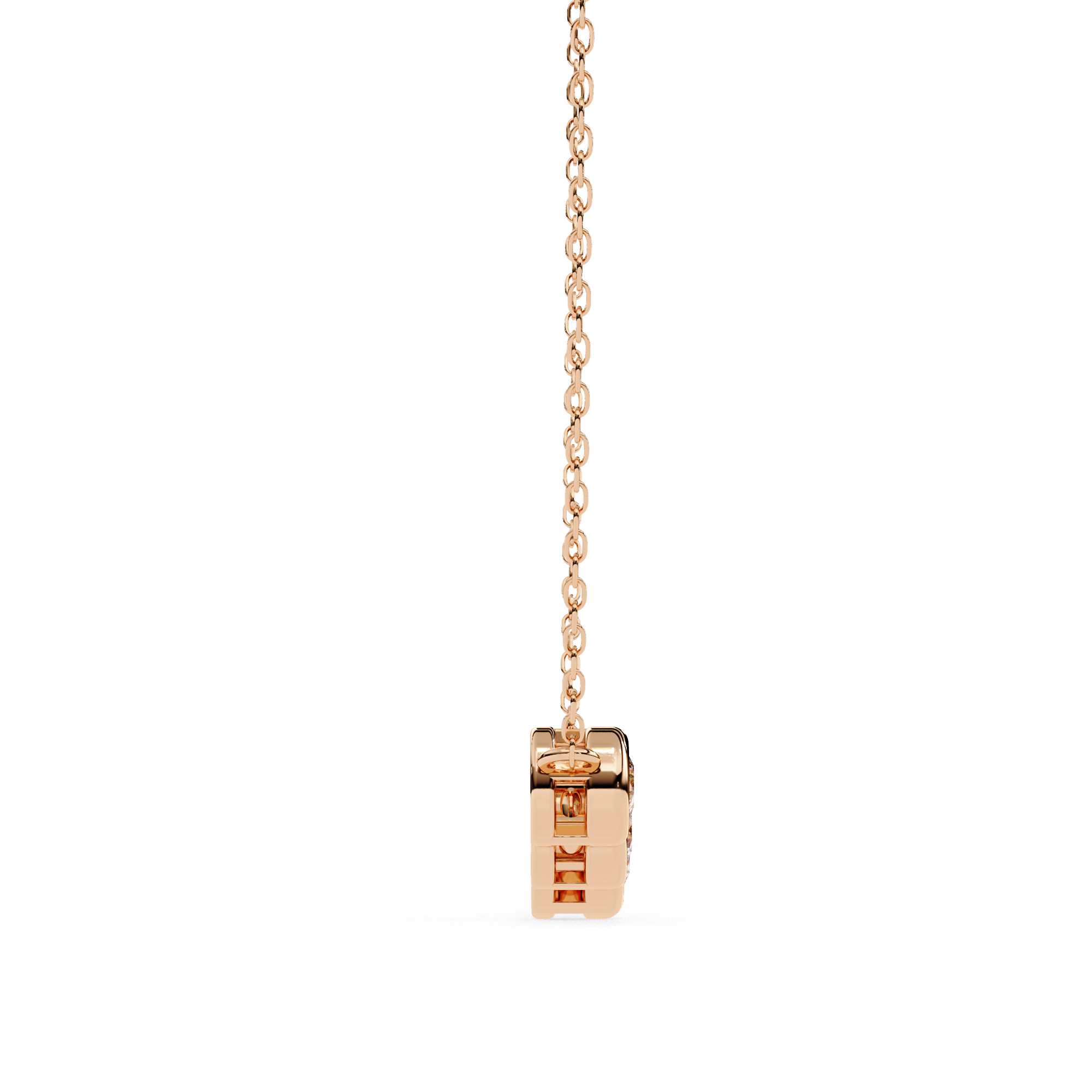 0.50ct Five Stone Lab Diamond Bezel Necklace Rose Gold