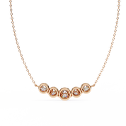 0.50ct Five Stone Lab Diamond Bezel Necklace Rose Gold