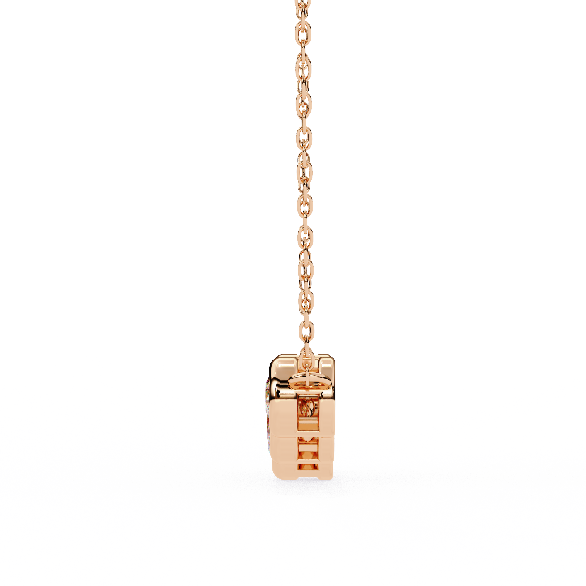 0.50ct Five Stone Lab Diamond Bezel Necklace Rose Gold