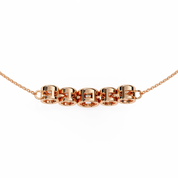 0.50ct Five Stone Lab Diamond Bezel Necklace Rose Gold
