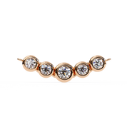 0.50ct Five Stone Lab Diamond Bezel Necklace Rose Gold