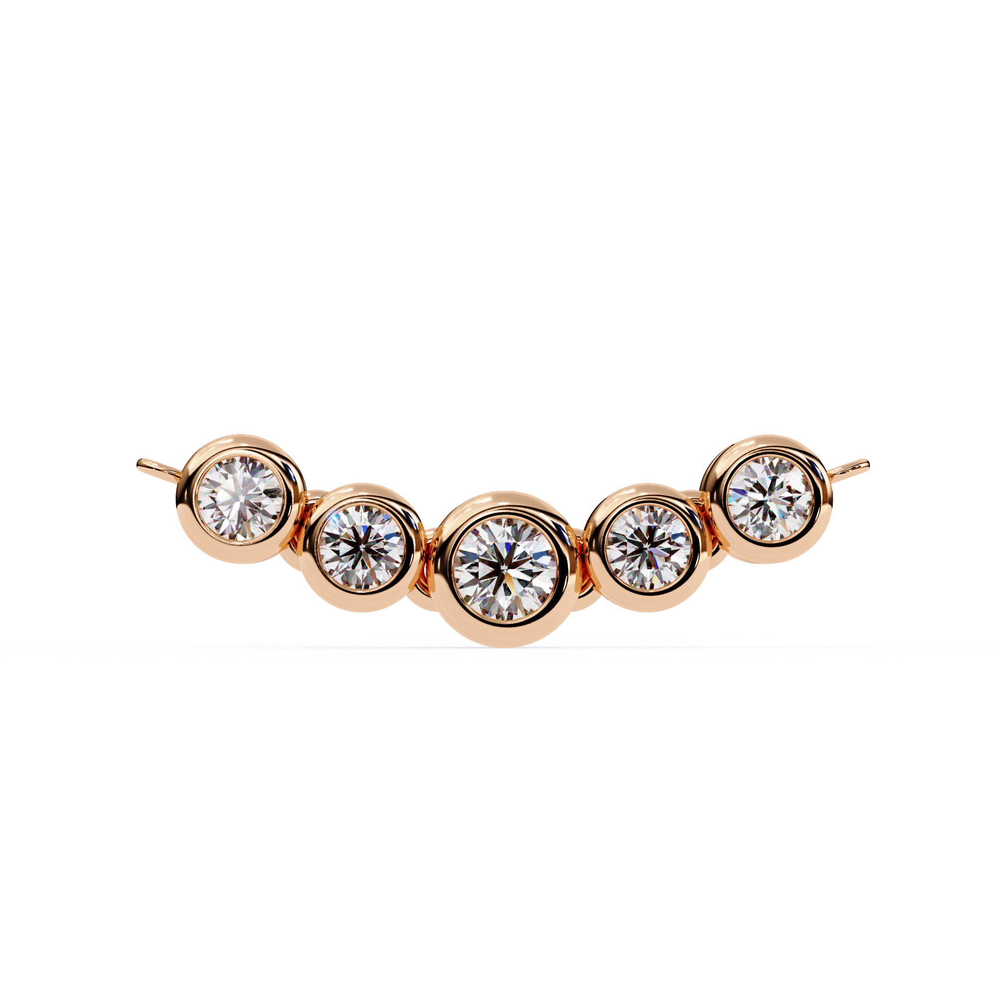 0.50ct Five Stone Lab Diamond Bezel Necklace Rose Gold