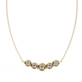 0.50ct Five Stone Lab Diamond Bezel Necklace Rose Gold