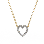 0.50ct Lab Diamond Heart Cut Necklace In Rose Gold 18K Yellow Gold Natural Diamond